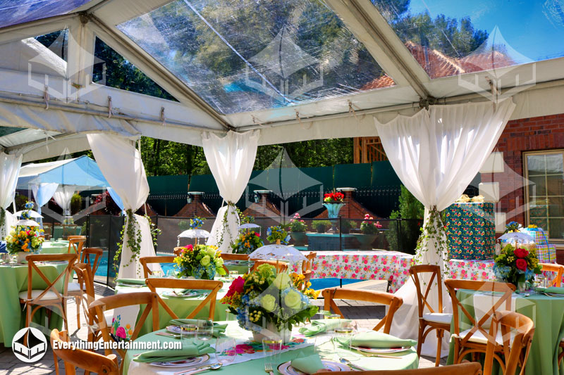 15x20-Clear-Tent 15x20 clear top frame tent with leg drapes and party rentals