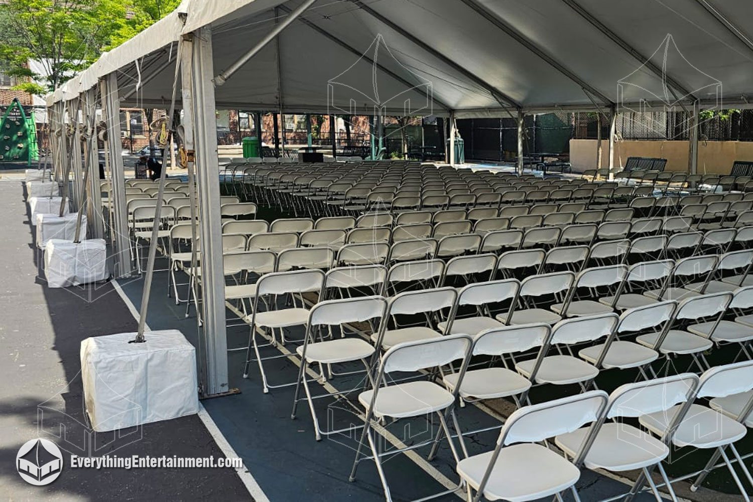 40x80-Tent-Interior 40x80 tent with chairs for graduation ceremony