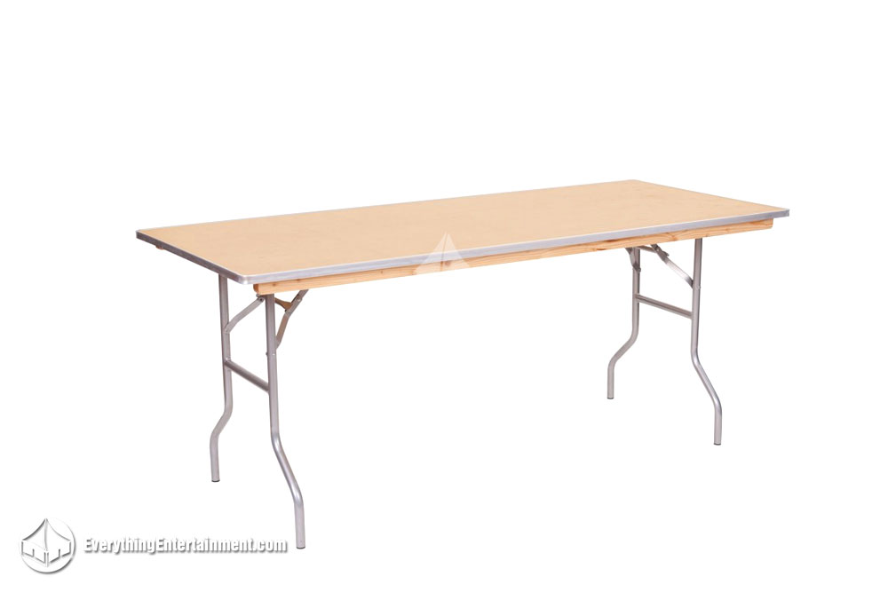 6ft-rectangular-banquet-event-table 6 foot by 30 inch rectangular banquet table for event rentals on white background