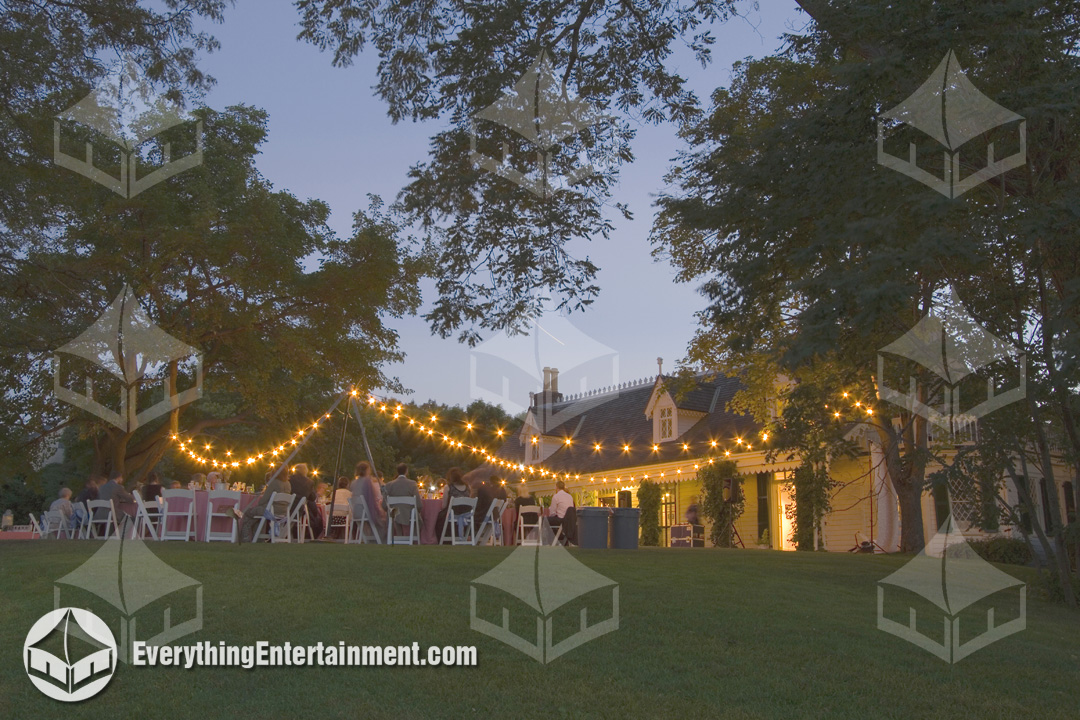 bistro string lights string lights setup for an outdoor event