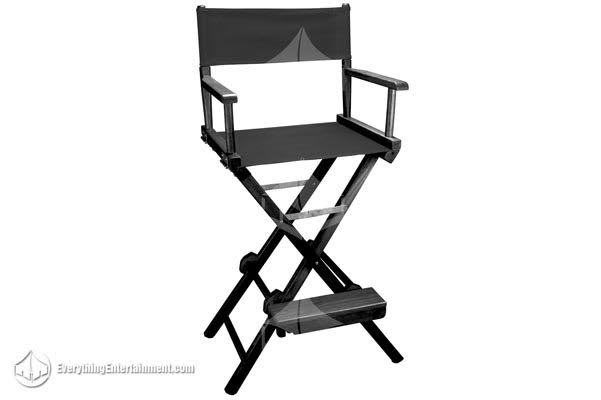 tall director's chair Tall Black Director's chair on white background