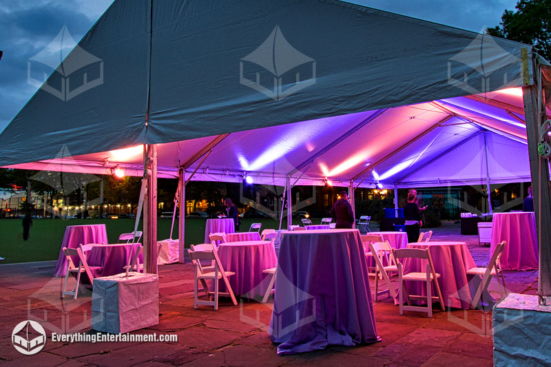 LED-wash-lighting-in-tent Pink and Lavender LED Lighting in a tent