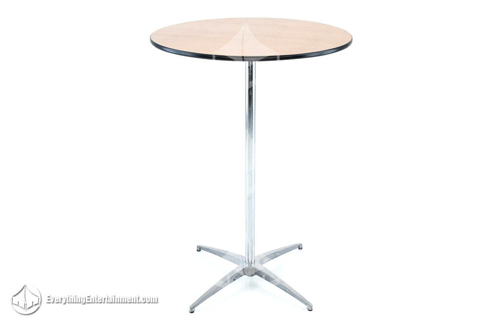 30" round highboy table 30" cocktail tall table on white background